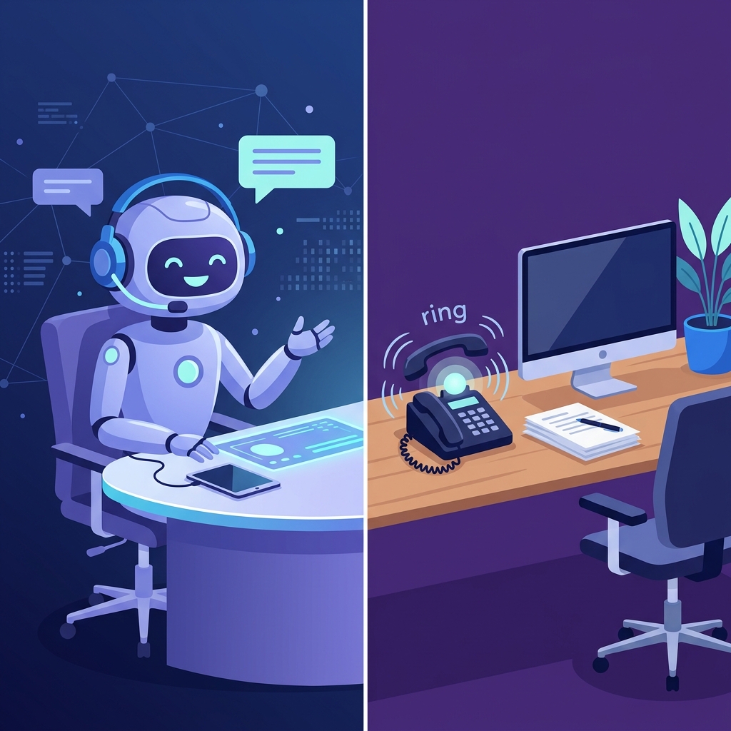 AI answering service vs human receptionist